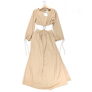 acton maxi dress in ivory l'academie L'Academie | Dresses | Lacademie Acton Maxi Dress Open Back Tie Neck Ivory  Satin Nwt Size S